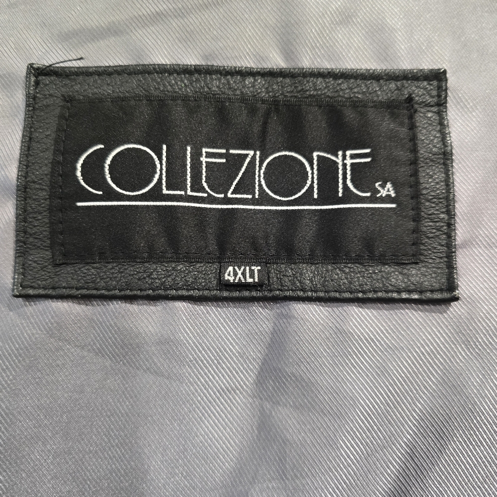 Collezione Leather Coat Mens Sz 4XLT Black - Picture 13 of 13